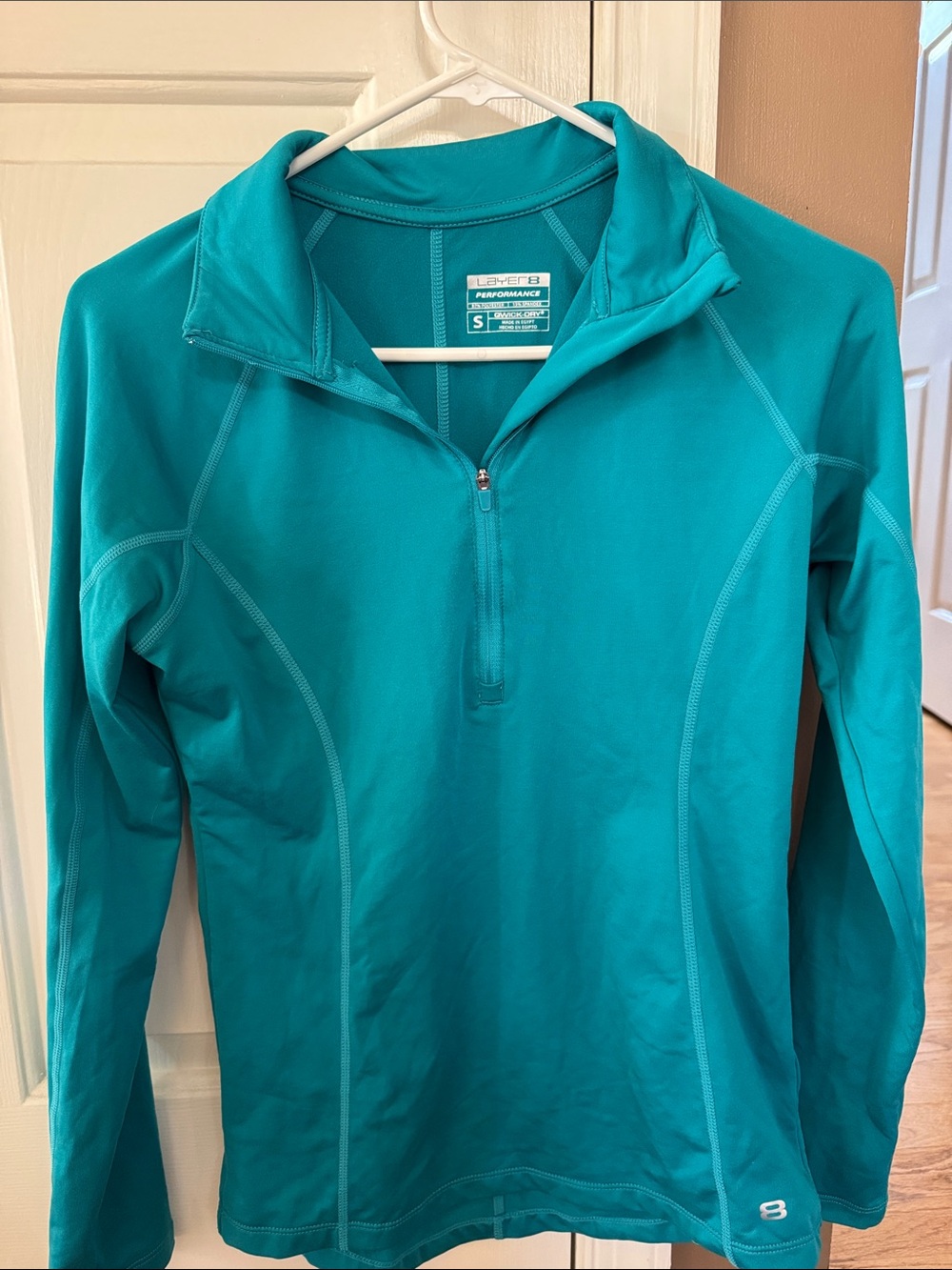 Layer 8 Teal Quarter-Zip Performance Top